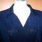 Slinky Brand P1X Ladies Top NAVY Casual Short Sleeve Blouse LIKE NEW