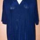 Slinky Brand P1X Ladies Top NAVY Casual Short Sleeve Blouse LIKE NEW
