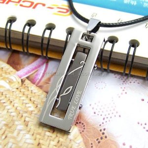 U643 Korean Style Stainless Steel "True Love" Necklace