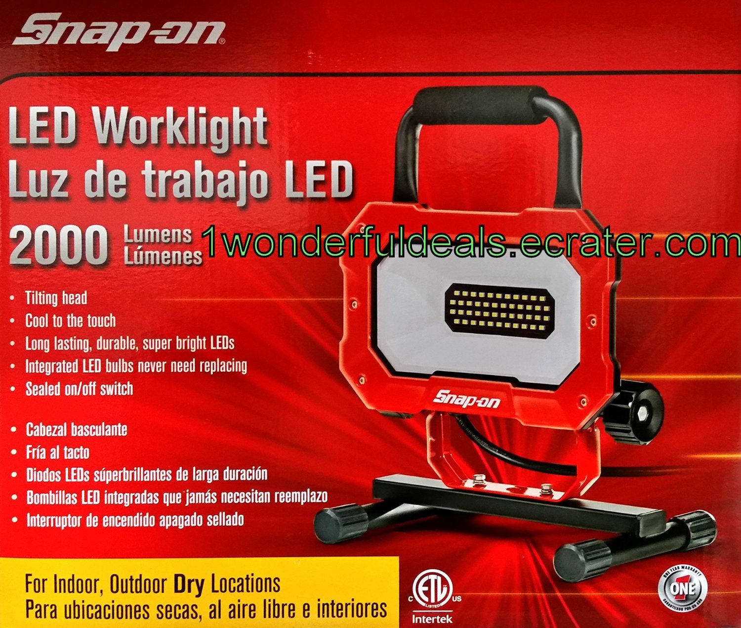 Snap On Portable Work Light 2000 LUMENS 46 LED 25watts In Outdoor QUICK ...