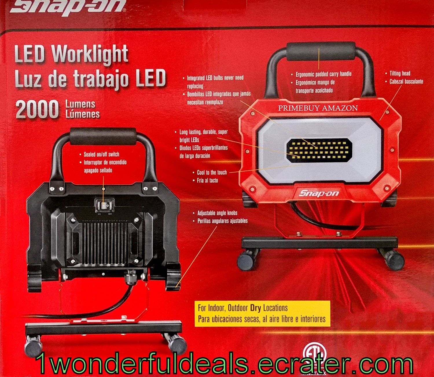 Snap On Portable Work Light 2000 LUMENS 46 LED 25watts In Outdoor QUICK SHIPPING