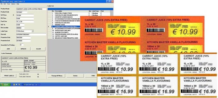Label Tasks 1.3 - Shelf talker management software for wholesalers / Cash And Carry