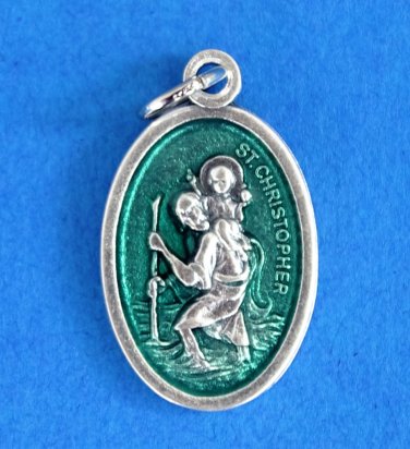 St. Christopher Green Enamel M-220