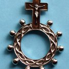 RR-23 Brown Crucifix Rosary Ring