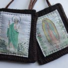 St. Jude / Our Lady of Guadalupe Woven Medallion Wool Scapular S-22