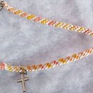 Pink, Yellow & White Cross Charm Bracelet