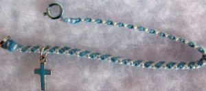 Light And Dark Blue Cross Charm Bracelet