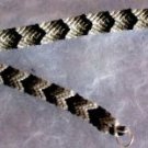 Male Black, Grey & White "V" Pattern Bracelet