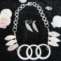 2 Piece Necklace Set Mother of Pearl with Real Freshwater Seed Pearls