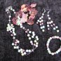 3 Piece Necklace Set 4 Strand Illusion Floating Glass Pearls Necklace Set