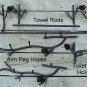 Handcrafted Iron Lodge Pinecone Bathroom 24" Towel Bar