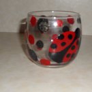Ladybug Votive Vase Hand Painted