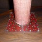 scrollwork hand painted jeweled candle plate