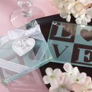 "Clearly in Love" LOVE Glass Coasters (Set of 2)
