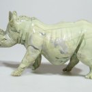 Butter Jade "African Rhino" Shona Art Stone Sculpture, Handmade from Zimbabwe!