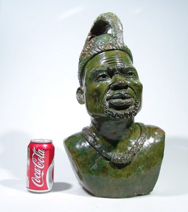 "Shona Chief" Verdite Shona Stone Sculpture Hand Carved - Zimbabwe! (Stewart N.)