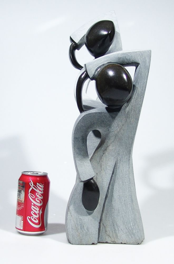 "Friends Dancing" Large Springstone Shona Stone Sculpture Hand Carved ~Zimbabwe!