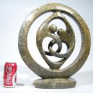 "Lovers Circle" by Clifford C. Serpentine Hand Carved Shona Sculpture ~Zimbabwe!