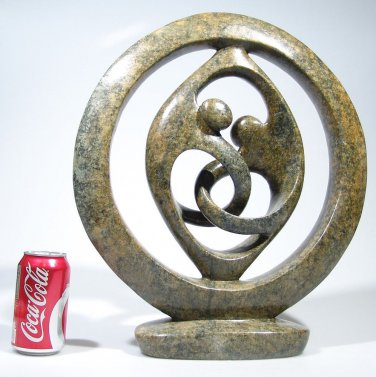 "Lovers Circle" by Clifford C. Serpentine Hand Carved Shona Sculpture ~Zimbabwe!