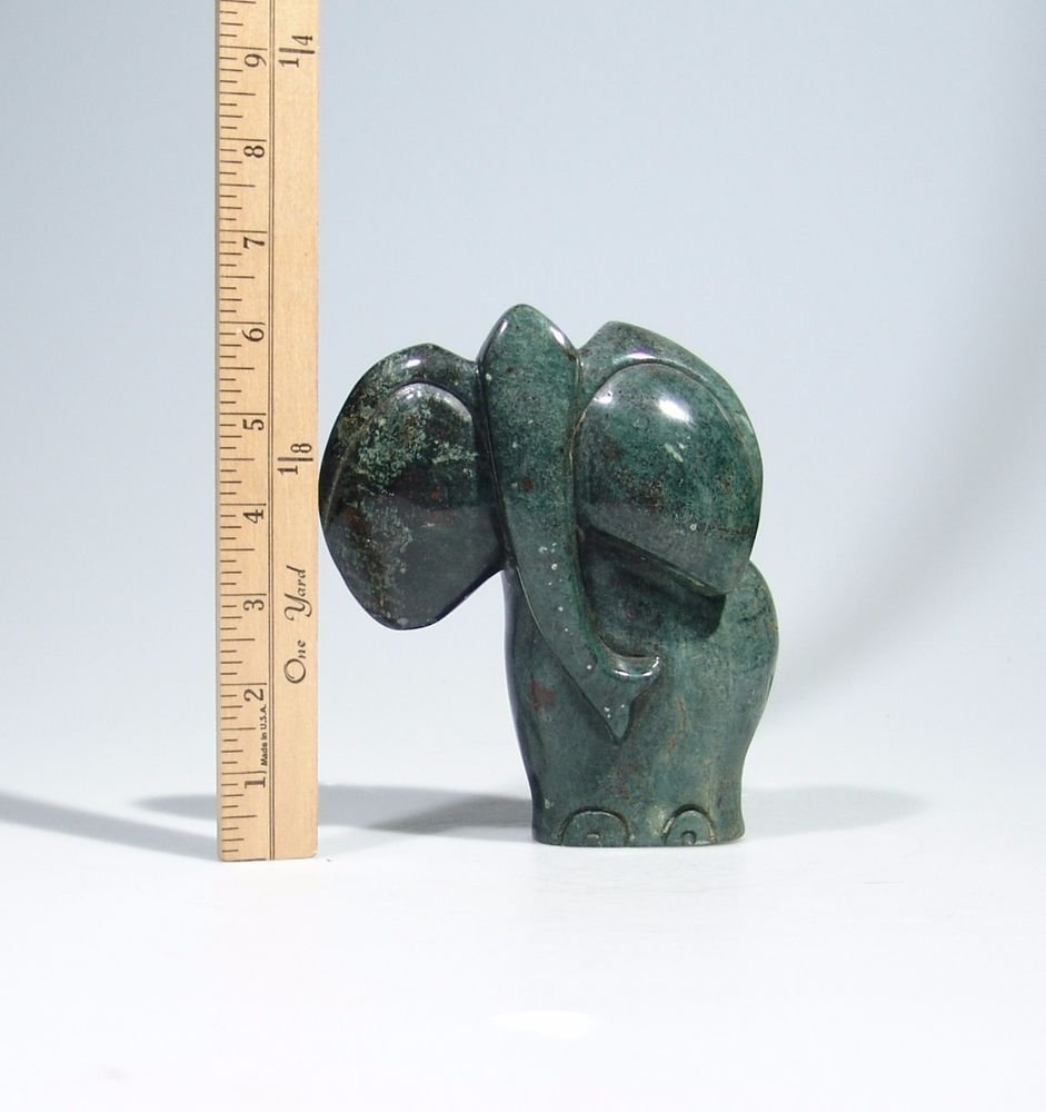 "African Elephant" Abstract Serpentine Sculpture/Art Handmade in Zimbabwe!