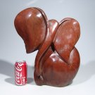 Large "African Elephant" in Red Jasper Stone Art Handmade in Zimbabwe!