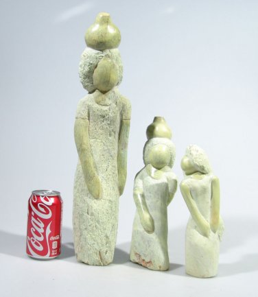 "Mother & Daughters" Shona Stone Sculpture / Art Hand Carved in Zimbabwe.