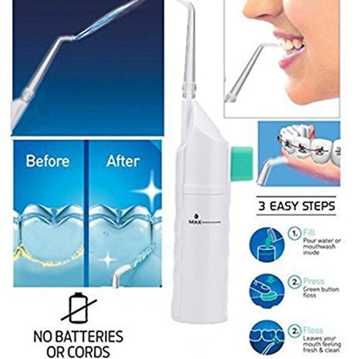 Oral Irrigator Dental Water Jet Power Floss Air Power Flosser Teeth Cleaner