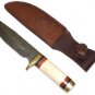 Hand Made Damascus Blade Bowie Skinner Knife Camel Bone