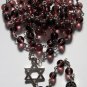 Jewish Rosary Purple Beads Star of David & Hamsa Pendant