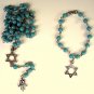 Jewish Rosary Star Of David Turquoises Color Beads Set