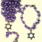 Jewish Rosary Star Of David Purple Beads Set