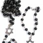 Jewish Rosary Star Of David Black Beads Set