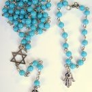 Jewish Rosary Hamsa Turquoises Color Beads Set