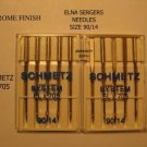 NEW 15 ELNA SCHMETZ NEEDLES ELx705 90/14 CHROME FINISH