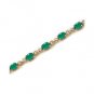 14 KT YELLOW GOLD OVAL EMERALD AND DIAMOND BRACELET