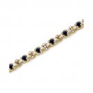 .75CT DIAMOND AND SAPPHIRE BRACELET IN 14KT YELLOW GOLD