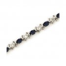1CT DIAMOND AND SAPPHIRE BRACELET IN 14 KT WHITE GOLD