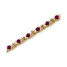 .75CT DIAMOND AND RUBY BRACELET IN 14 KT YELLOW GOLD SETTING