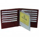 Mens Leather Wallet Credit Card Case Bifold Burgundy Wine Free Shipping NEW 250