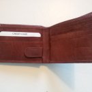 MENS BROWN  LEATHER WALLET  BIFOLD Free Shipping New Credit Card Holder Genuine