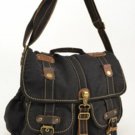 Canvas Messenger Sling Bag Black Rusksacks Daypack School Old School Heavy Duty