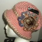 PINK Knitted Hat 3D Diamond Flower Women Winter Crochet Fashion Fall Beanie PINK Knitted Hat 3D Diamond Flower Women Winter Crochet Fashion Fall Beanie