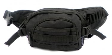 Fanny Pack Tactical Large BLACK Waist Hip Belt Bum Bag Pouch Carry On Molle
