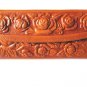 Leather Wallet Mexican Tooled Flowers Mirror Credit Cards Coin Purse Tan Ladies