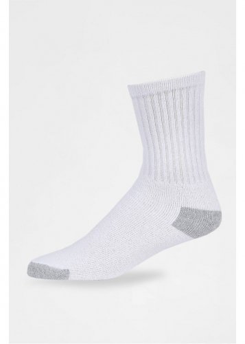 4 Pairs Knocker Crew Length Full Cushioned Sports Socks Athletic Sox White