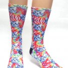 TYE DYE CAT Mens Novelty Socks Sox Casual Sz 7-13 Kitty Kitten Pet Face Tie Dye