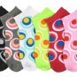 6 Pairs MAMIA Circles Low Cut Fashion Design Socks Size 9-11 SOX Lot Of 6 Girls