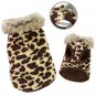 Klippo Padded Leopard Print Vest with Fur Collar Dog Clothes XS-XL Puppy Pet