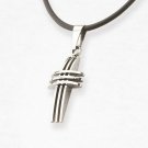 Stainless Steel Abstract Cross Shape Pendant Charm Fashion Men's Necklace Black