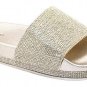 H2K Tiffany-High Silver Sparkle Fashion Slides Flip Flops Sandals Bling Slides